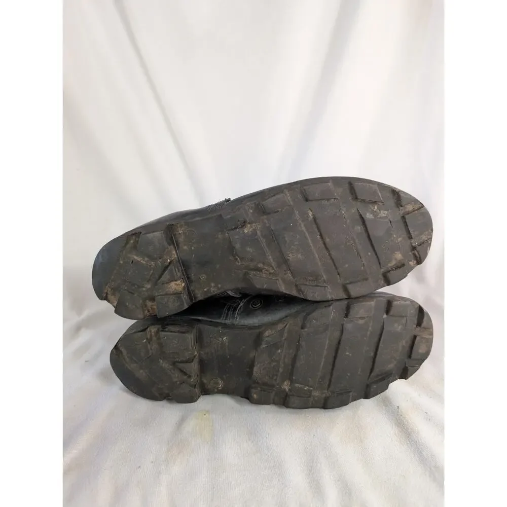 Ro-Search Combat Boots Mens 9.5 W Black Leather Military Tactical Lug Sole Shoes